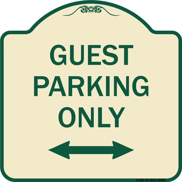 Guest Parking W/ Bidirectional Arrow Heavy-Gauge Aluminum Sign, 18